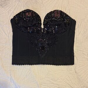 Victoria's Secret Black Lace Detail Top